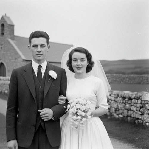 With baby John, 1957